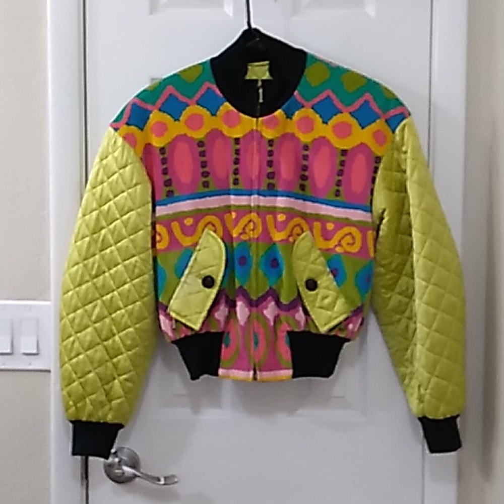 Vintage ESCADA Mod Abstract Bomber Jacket - Picture 2 of 13